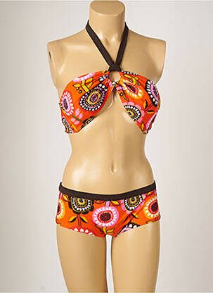 Costum de baie din două piese elasticitate top sutien modelat portocalie BANANA MOON femeie