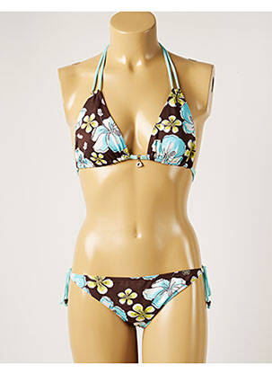 Costum de baie din două piese elasticitate top triunghiuri maro BANANA MOON femeie