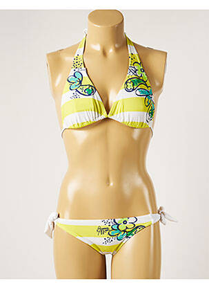 Costum de baie din două piese elasticitate top triunghiuri verde BANANA MOON femeie