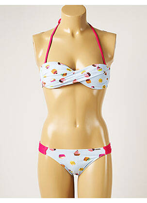 Costum de baie din două piese elasticitate top sutien modelat albastru BANANA MOON femeie