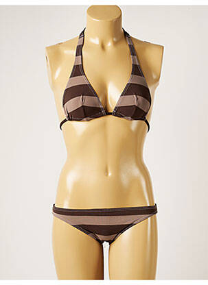 Costum de baie din două piese elasticitate top triunghiuri maro BANANA MOON femeie
