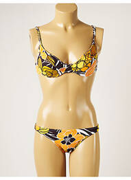Costum de baie din două piese elasticitate sutien cupe întregi cu decolteu înalt portocaliu BANANA MOON femeie