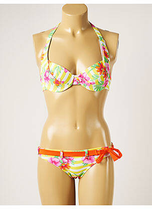 Costum de baie din două piese elasticitate sutien cupe întregi cu decolteu înalt portocalie BANANA MOON femeie