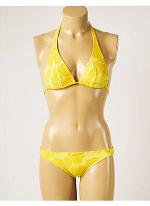 Costum de baie din două piese elasticitate top triunghiuri galben BANANA MOON femeie