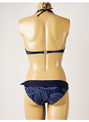 Costum de baie din două piese elasticitate sutien cupe întregi cu decolteu înalt albastru BANANA MOON femme