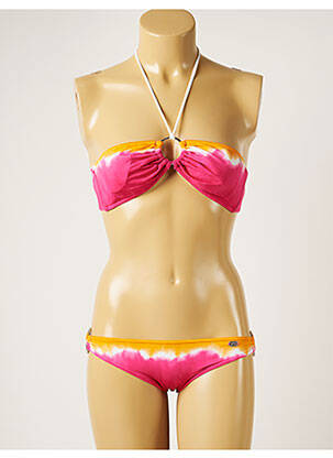 Costum de baie din două piese elasticitate top bentiță roz BANANA MOON femeie