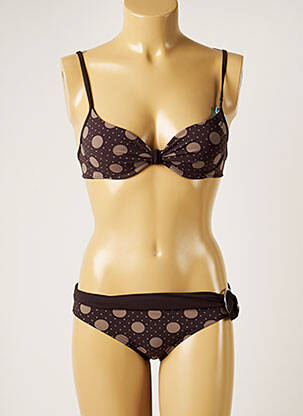 Costum de baie din două piese elasticitate top sutien modelat maro BANANA MOON femeie