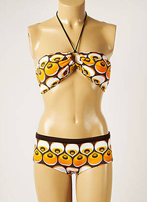 Costum de baie din două piese elasticitate top bentiță portocalie BANANA MOON femeie
