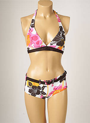 Costum de baie din două piese elasticitate top triunghiuri roz BANANA MOON femeie