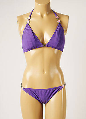Costum de baie din două piese elasticitate top triunghiuri violet BANANA MOON femeie