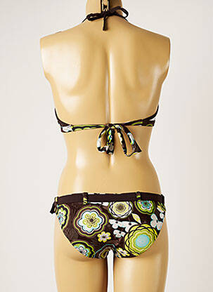 Costum de baie din două piese elasticitate top triunghiuri maro BANANA MOON femeie