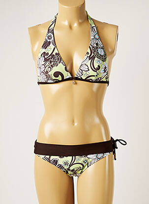 Costum de baie din două piese elasticitate top triunghiuri verde BANANA MOON femeie