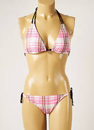 Costum de baie din două piese elasticitate top triunghiuri roz BANANA MOON femme