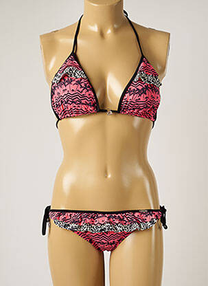 Costum de baie din două piese elasticitate top triunghiuri roz BANANA MOON femeie