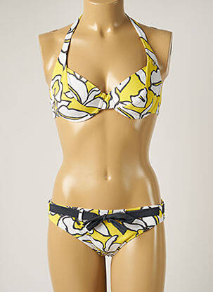 Costum de baie din două piese elasticitate sutien cupe întregi cu decolteu înalt galben BANANA MOON femeie