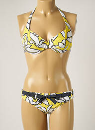 Costum de baie din două piese elasticitate sutien cupe întregi cu decolteu înalt galben BANANA MOON femeie