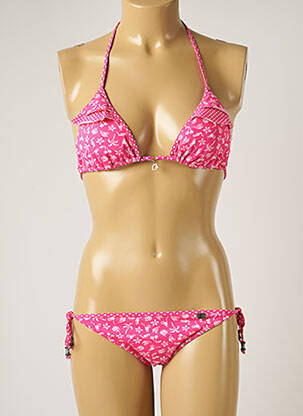 Costum de baie din două piese elasticitate top triunghiuri roz BANANA MOON femeie