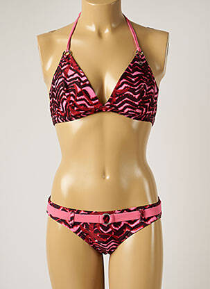 Costum de baie din două piese elasticitate top triunghiuri roz BANANA MOON femeie