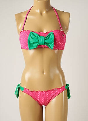 Costum de baie din două piese elasticitate top bentiță roz BANANA MOON femeie
