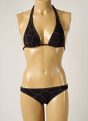 Costum de baie din două piese elasticitate top triunghiuri maro BANANA MOON femeie