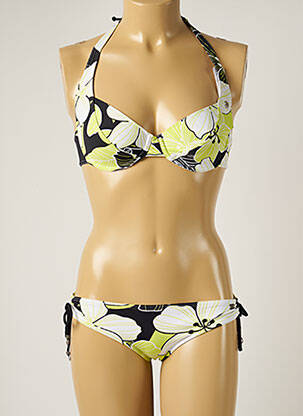 Costum de baie din două piese elasticitate sutien cupe întregi cu decolteu înalt verde BANANA MOON femeie
