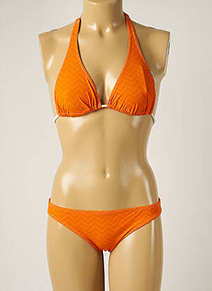 Costum de baie din două piese elasticitate top triunghiuri portocalie BANANA MOON femeie
