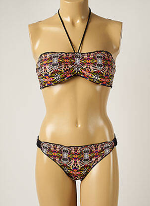 Costum de baie din două piese elasticitate top bentiță negru BANANA MOON femeie