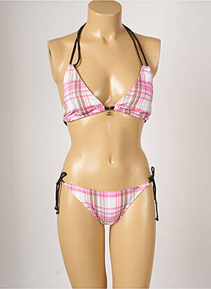 Costum de baie din două piese elasticitate top triunghiuri roz BANANA MOON femeie