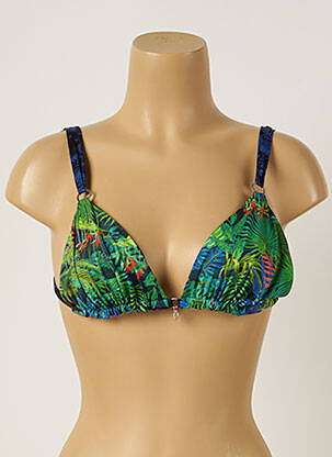Sutien de costum de baie elasticitate top triunghiuri verde BANANA MOON femeie