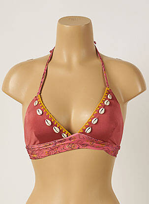 Sutien de costum de baie elasticitate top triunghiuri roz BANANA MOON femeie