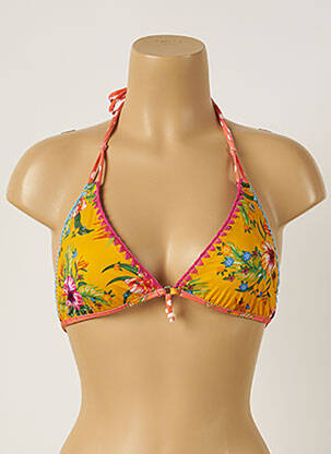 Sutien de costum de baie elasticitate top triunghiuri portocalie BANANA MOON femeie