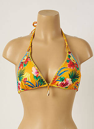 Sutien de costum de baie elasticitate top triunghiuri portocalie BANANA MOON femeie