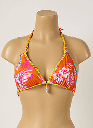 Sutien de costum de baie elasticitate top triunghiuri portocalie BANANA MOON femeie