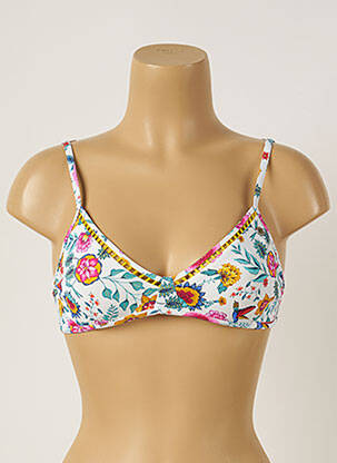 Sutien de costum de baie elasticitate top triunghiuri alb BANANA MOON femeie