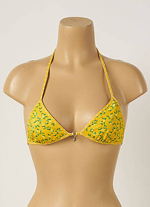 Sutien de costum de baie elasticitate top triunghiuri galben BANANA MOON femeie