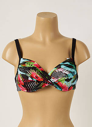 Sutien de costum de baie elasticitate sutien cupe întregi cu decolteu înalt negru LIVIA femme