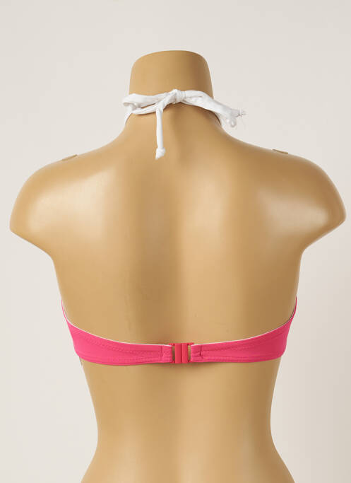 Sutien de costum de baie închidere cu legături de legat top sutien modelat roz LIVIA femme