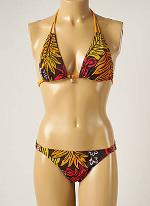 Costum de baie din două piese elasticitate top triunghiuri portocalie BANANA MOON femeie