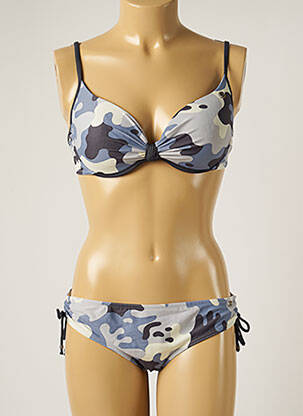 Costum de baie din două piese elasticitate top sutien modelat albastru BANANA MOON femeie