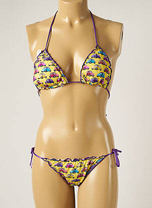Costum de baie din două piese elasticitate top sutien modelat galben BANANA MOON femeie