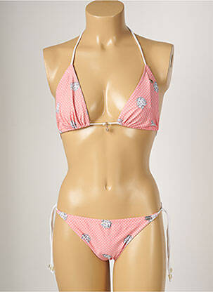 Costum de baie din două piese elasticitate top triunghiuri roz BANANA MOON femeie