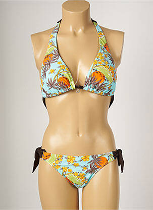 Costum de baie din două piese elasticitate sutien cu susținere înaltă și burete detașabil albastru BANANA MOON femeie