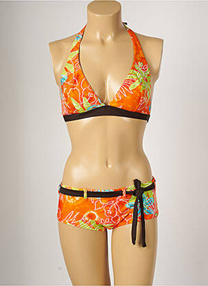 Costum de baie din două piese elasticitate top triunghiuri portocalie BANANA MOON femeie