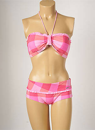 Costum de baie din două piese elasticitate top bentiță roz BANANA MOON femeie