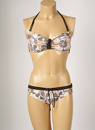 Costum de baie din două piese elasticitate top triunghiuri maro BANANA MOON femeie