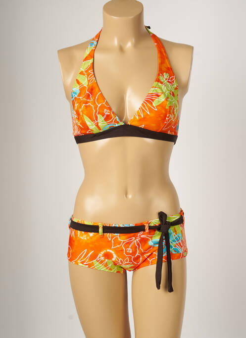 Costum de baie din două piese elasticitate top triunghiuri portocaliu BANANA MOON femme