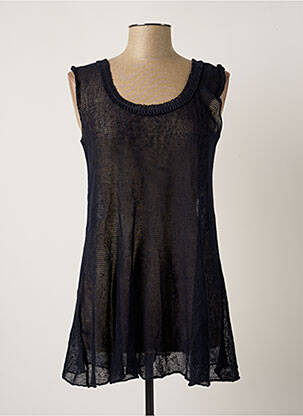 Pulover tunică guler rotund fără mâneci albastru ZUZA BART femme