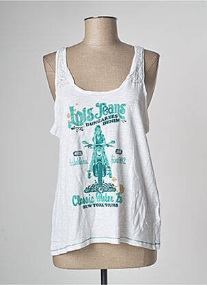 Maiou elasticitate fără mâneci alb LOIS femme