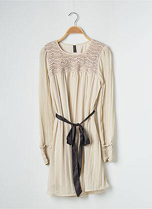 Rochie midi mâneci lungi mâneci lungi bej VERO MODA femeie