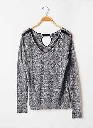 Top elasticitate mâneci lungi gri ONE STEP femeie